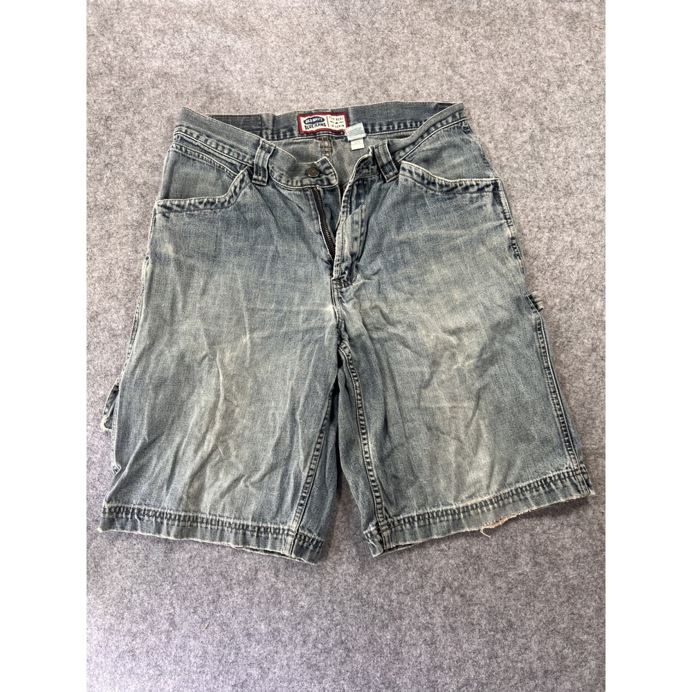 Old Navy Blue Jeans Carpenter Shorts 31 Blue Distressed Cotton